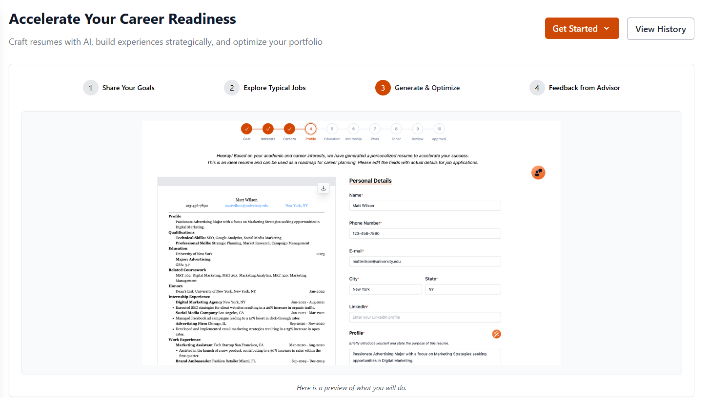 Personalized resume drafts and plans Personalized resume drafts and plans