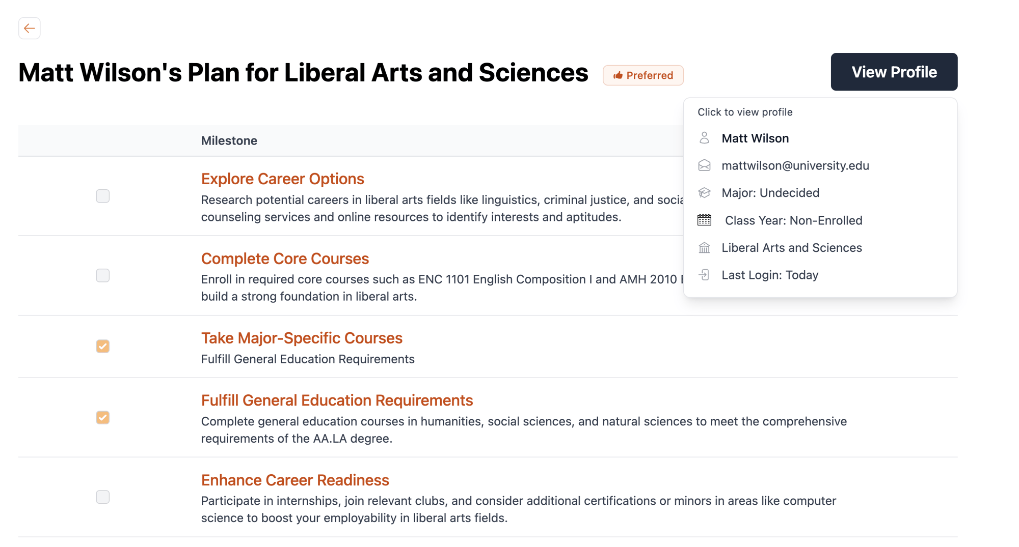 Student progress dashboard Student progress dashboard