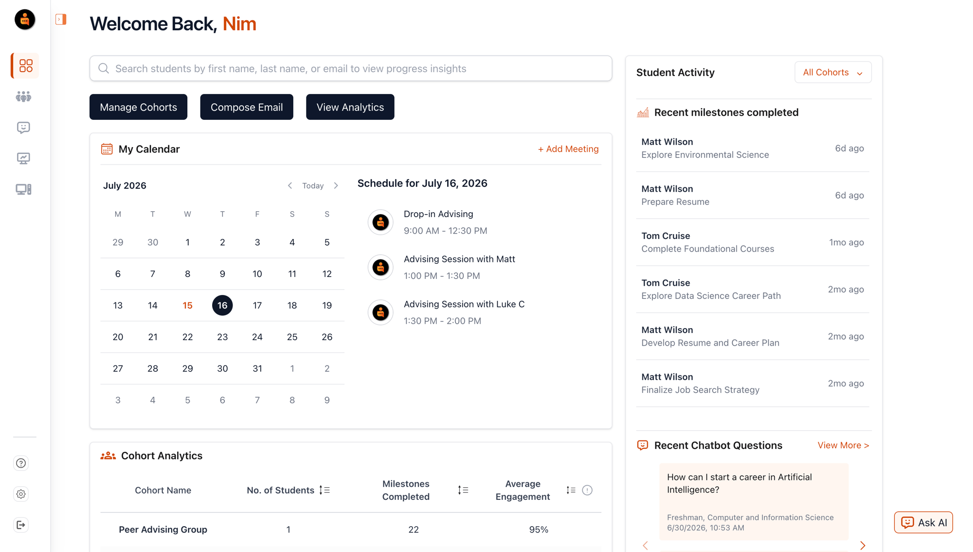 administrative calendar view