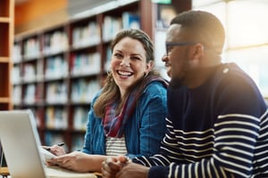 Two people collaborating