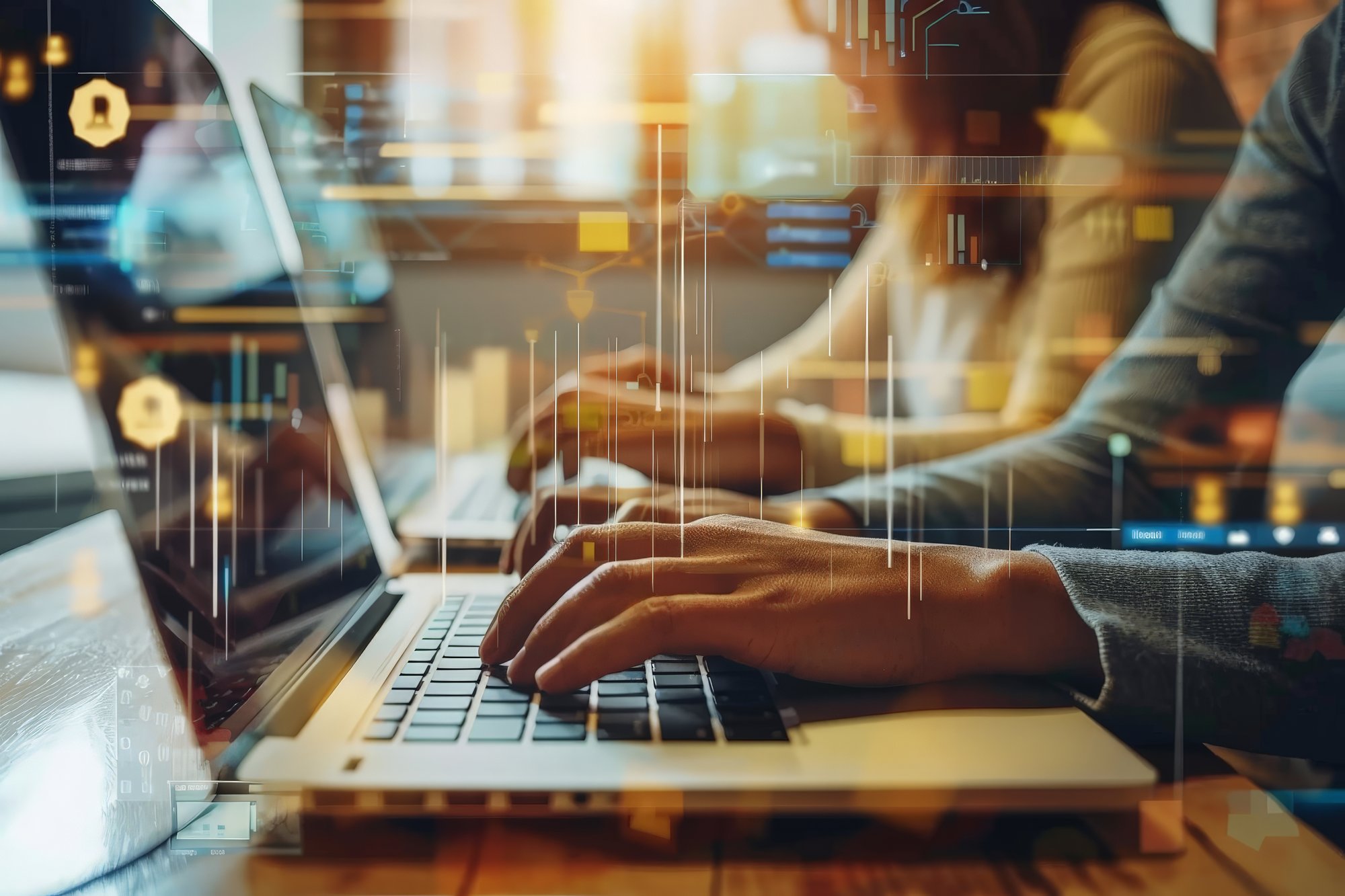 Working on a computer