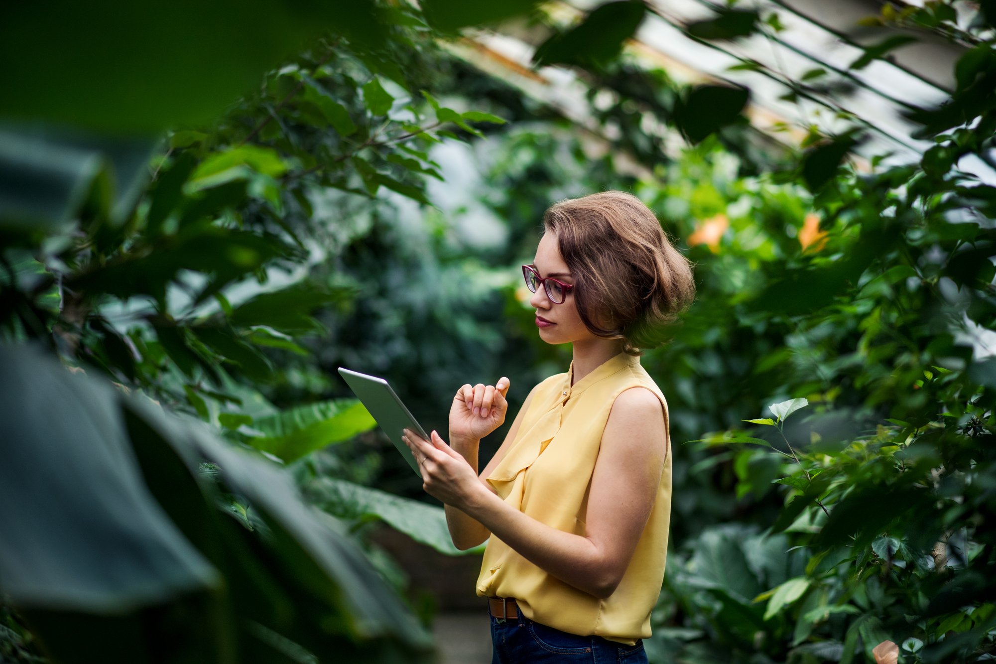 Young women in garden