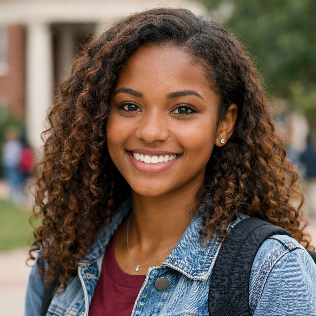 Female Brown College Student Headshot