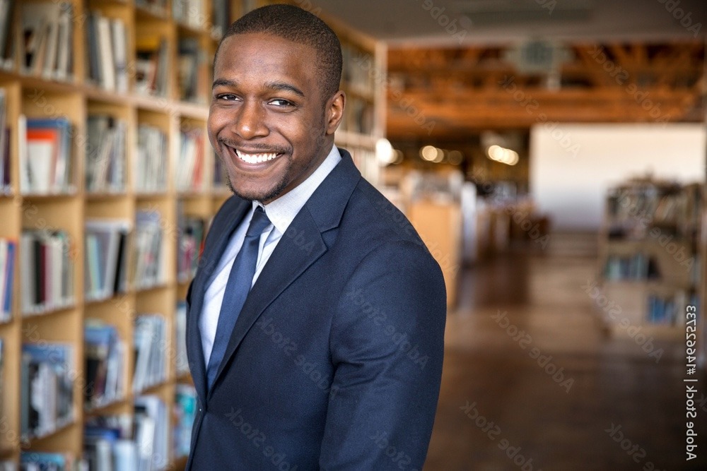 Man standing in library