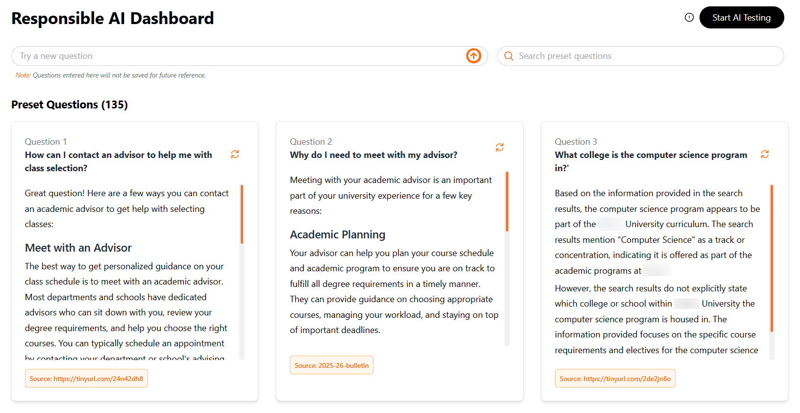 Responsible AI Dashboard, populated