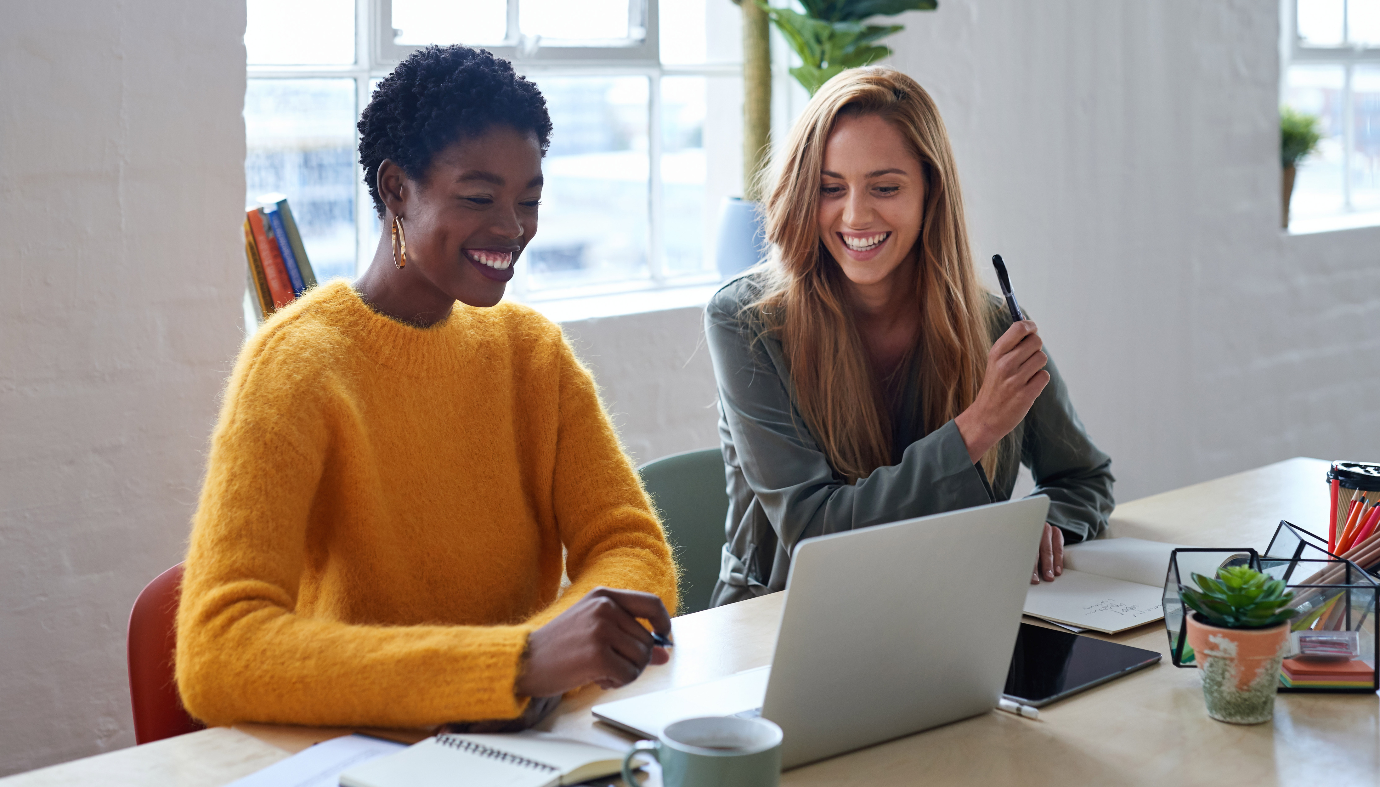 Students happy and collaborating